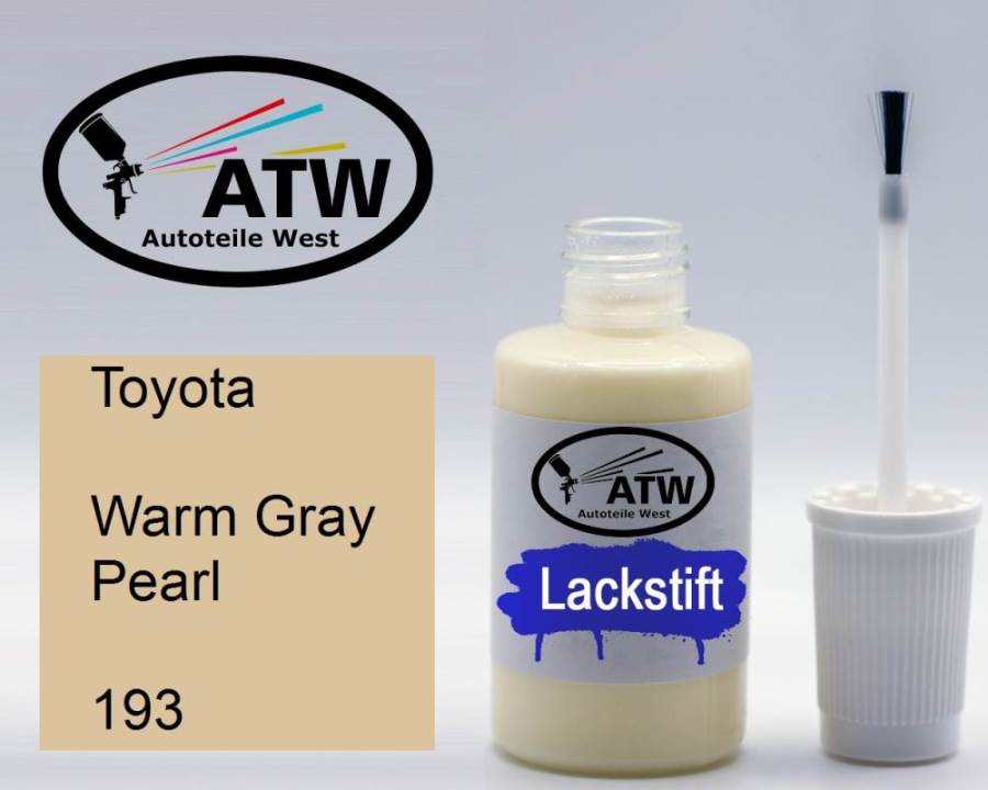 Toyota, Warm Gray Pearl, 193: 20ml Lackstift, von ATW Autoteile West.